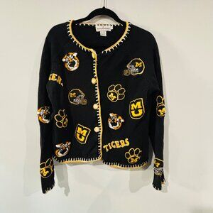 Missouri Tigers Themed Cardigan Sweater By Castles Sport - Womens L